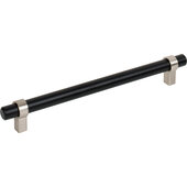  Key Grande Collection 9-1/8'' W Bar Cabinet Pull in Matte Black with Satin Nickel, 192mm (7-9/16'') Center-to-Center