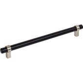  Key Grande Collection 10-3/8'' W Bar Cabinet Pull in Matte Black with Satin Nickel, 224mm (8-13/16'') Center-to-Center