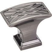  Aberdeen Collection 1-1/2'' W Square Lined Cabinet Knob in Brushed Black Nickel