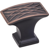  Aberdeen Collection 1-1/2'' W Square Lined Cabinet Knob in Brushed Oil Rubbed Bronze