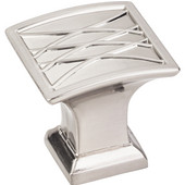  Aberdeen Collection 1-1/4'' W Square Lined Cabinet Knob in Satin Nickel