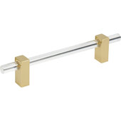  Spencer Collection Cabinet Bar Pull in Brushed Gold, 7-3/8'' W x 1-7/16'' D, Center to Center: 128mm (5-1/16'')