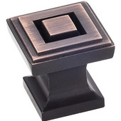  Delmar Collection 1'' W Small Square Cabinet Knob in Brushed Oil Rubbed Bronze