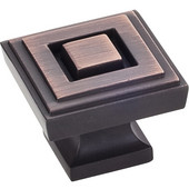  Delmar Collection 1-1/4'' W Large Square Cabinet Knob in Brushed Oil Rubbed Bronze