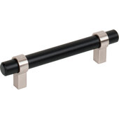  Key Grande Collection 5-3/8'' W Cabinet Bar Pull in Matte Black with Satin Nickel, 96mm (3-3/4'') Center-to-Center