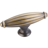  Glenmore Collection 2-5/8'' W Small Ribbed Cabinet T-Knob in Antique Brushed Satin Brass