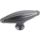  Glenmore Collection 2-15/16'' W Large Ribbed Cabinet T-Knob in Gun Metal