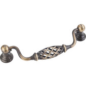  Tuscany Collection 5-15/16'' W Birdcage Cabinet Bail Pull with Backplates in Antique Brushed Satin Brass