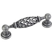  Tuscany Collection 4-11/16'' W Birdcage Cabinet Pull in Distressed Antique Silver