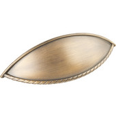  Lenior Collection 5'' W Shaker Cabinet Cup Pull with Rope Detail in Antique Brushed Satin Brass