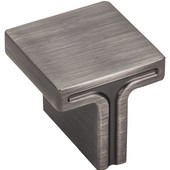  Anwick Collection 1-1/8'' W Rectangle Cabinet Knob in Brushed Pewter, 1-1/8'' W x 1-1/16'' D