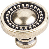  Prestige Collection 1-3/8'' Diameter Beaded Round Cabinet Knob in Distressed Antique Brass