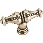  Prestige Collection 2-1/4'' W Beaded Cabinet T-Knob in Distressed Antique Brass