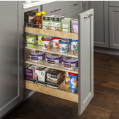  8-1/2''W Soft Close Base Cabinet Pullout, with Undermount Slides & Adjustable Shelves