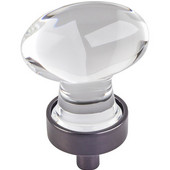  Harlow Collection 1-1/4'' Diameter Small Glass Oval Football Decorative Cabinet Knob in Brushed Oil Rubbed Bronze