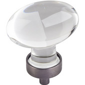  Harlow Collection 1-5/8'' Diameter Large Glass Oval Football Decorative Cabinet Knob in Brushed Pewter