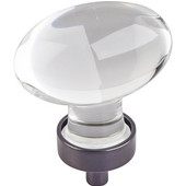  Harlow Collection 1-5/8'' Diameter Large Glass Oval Football Decorative Cabinet Knob in Brushed Oil Rubbed Bronze