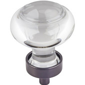  Harlow Collection 1-7/16'' Diameter Small Glass Button Decorative Cabinet Knob in Brushed Oil Rubbed Bronze