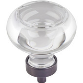  Harlow Collection 1-3/4'' Diameter Large Glass Button Decorative Cabinet Knob in Brushed Oil Rubbed Bronze