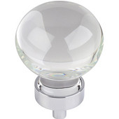  Harlow Collection 1-3/8'' Diameter Large Glass Sphere Decorative Cabinet Knob in Polished Chrome