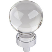  Harlow Collection 1-1/16'' Diameter Small Glass Sphere Decorative Cabinet Knob in Polished Chrome
