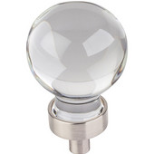  Harlow Collection 1-1/16'' Diameter Small Glass Sphere Decorative Cabinet Knob in Satin Nickel