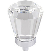  Harlow Collection 1-1/4'' Diameter Large Glass Tapered Decorative Cabinet Knob in Polished Chrome