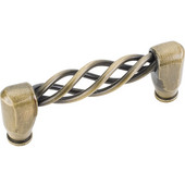  Zurich Collection 3-9/16'' W Twisted Iron Cabinet Pull in Antique Brushed Satin Brass