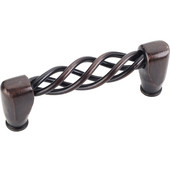  Zurich Collection 3-9/16'' W Twisted Iron Cabinet Pull in Brushed Oil Rubbed Bronze