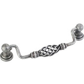  Zurich Collection 5-15/16'' W Twisted Iron Cabinet Bail Pull in Distressed Antique Silver