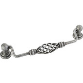  Zurich Collection 7-3/16'' W Twisted Iron Cabinet Bail Pull in Distressed Antique Silver