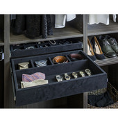  Jewelry Organizer Drawer Kit with 5 Compartments & Dura-Close Soft Close Slides, Black Felt, 23-7/8''W x 14''D x 4''H
