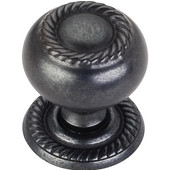  Rhodes Collection 1-1/4'' Diameter Hollow Steel Round Rope Knob with Backplate in Gun Metal