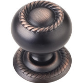  Rhodes Collection 1-1/4'' Diameter Hollow Steel Round Rope Knob with Backplate in Brushed Oil Rubbed Bronze