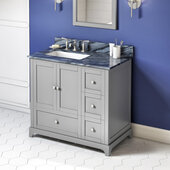  36'' Grey Addington Vanity, Left Offset, Grey Marble Vanity Top, with Undermount Rectangle Sink, 37'' W x 22'' D x 35-3/4'' H