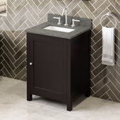 24'' W Espresso Astoria Single Vanity Cabinet Base with Boulder Cultured Marble Vanity Top and Undermount Rectangle Bowl