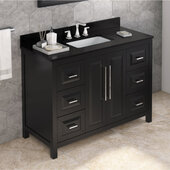  48'' Black Cade Vanity, Black Granite Vanity Top, with Undermount Rectangle Sink, 49'' W x 22'' D x 36'' H