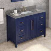  48'' W Hale Blue Cade Single Vanity Cabinet Base with Boulder Cultured Marble Vanity Top and Undermount Rectangle Bowl