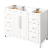  48'' White Cade Bathroom Vanity Base Cabinet Only, 48'' W x 21-1/2'' D x 35'' H