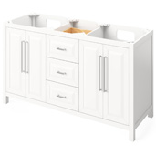  60'' White Cade Bathroom Vanity Base Cabinet Only, 60'' W x 21-1/2'' D x 35'' H
