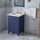  24'' Hale Blue Chatham Vanity, Arctic Stone Cultured Marble Vanity Top, with Undermount Rectangle Sink, 25'' W x 22'' D x 36'' H