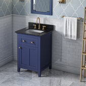  24'' Hale Blue Chatham Vanity, Black Granite Vanity Top, with Undermount Rectangle Sink, 25'' W x 22'' D x 36'' H