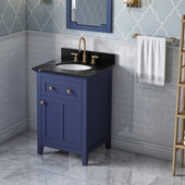  24'' Hale Blue Chatham Vanity, Calacatta Black Quartz Vanity Top, with Undermount Oval Sink, 25'' W x 22'' D x 35-3/4'' H