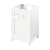  24'' White Chatham Bathroom Vanity Base Cabinet Only, 24'' W x 21-1/2'' D x 35'' H