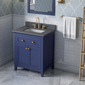 30'' W Hale Blue Chatham Single Vanity Cabinet Base with Boulder Cultured Marble Vanity Top and Undermount Rectangle Bowl