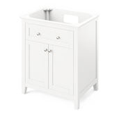  30'' White Chatham Bathroom Vanity Base Cabinet Only, 30'' W x 21-1/2'' D x 35'' H
