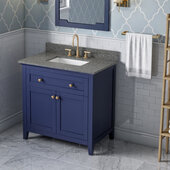  36'' W Hale Blue Chatham Single Vanity Cabinet Base with Boulder Cultured Marble Vanity Top and Undermount Rectangle Bowl