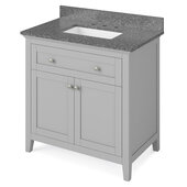  36'' W Grey Chatham Vanity Cabinet Base with Boulder Cultured Marble Vanity Top and Undermount Rectangle Bowl