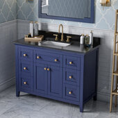  48'' W Hale Blue Chatham Single Vanity Cabinet Base with Black Granite Vanity Top and Undermount Rectangle Bowl
