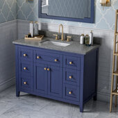  48'' W Hale Blue Chatham Single Vanity Cabinet Base with Boulder Cultured Marble Vanity Top and Undermount Rectangle Bowl